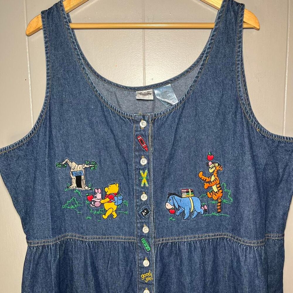 Vtg Winnie the Pooh Disney Catalog Denim Dress Women Size 3XL - Picture 4 of 7